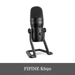 【開封済・未使用】FIFINE K690 USB マイク コンデンサーマイク 黒 FIFINE 「爆買」FIFINE K690 USBマイク コンデンサーマイク