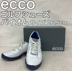 Ecco ゴルフシューズ バイオム サイズ42 26.5cm ソフトスパイク ホワイト×ブルー 本革 ＊me084