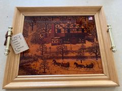 【新品・訳あり】CHARLES　WYSOCKI　チャールズ　ワイソッキー　絵画アンティークトレイ　アメリカ製Ⅱ