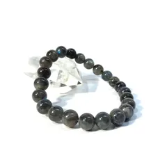 シンプル ラブラドライト パワーストーン ブレスレット 8mm 天然石ブレス メンズ・レディース 男性・女性  数珠 グレー ●