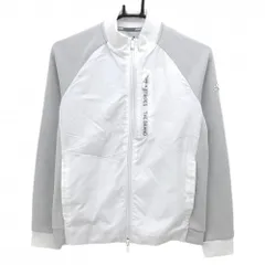 アディダス ジャケット 白×杢ライトグレー ダブルジップ 切替  レディース L ゴルフウェア adidas