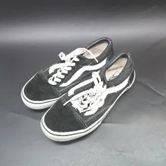 ◇ Θ VANS ヴァンズ ライン入り ローカットスニーカー サイズ22.5 ブラック ホワイト レディース E  【1502200004950】
