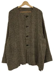 ARTS&SCIENCE アーツアンドサイエンス 22SS Bulky Sleeve No Collar Jaket  千鳥格子柄ノーカラージャケット ベージュ系 3のサムネイル