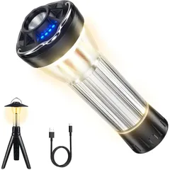 Batone led ランタン キャンプ ランタン スームルーム ランタン 懐中電灯機能 2600mAH(180-370LM調節可能) 4つ点灯モード 小型暖色懐中電灯 多機能ミニランタン 磁石ベース・プラスチック三脚・高輝度・IP45防水防塵 アウトドア 1