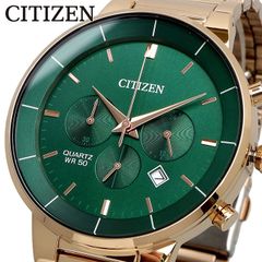 CITIZEN 腕時計 ズシチン 時計 ウォッチ クロノグラフ クオーツ メンズ グリーン ローズゴールド 海外モデル AN8223-54X [並行輸入品]