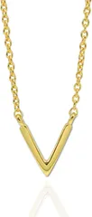 EPIC BOLEN エピックボーレン sv925 V字ネックレス メンズ レディース 18K コーティング 人気 ペンダント( ゴールド)