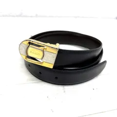 【未使用品】BALLY レザー ベルト ガンチーニ シルバー金具 ブラック 未使用品】BALLY レザー ベルト ガンチーニ シルバー金具