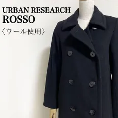 URBAN RESEARCH ROSSO アーバンリサーチロッソ ウールブレンド ダブルロングコート Pコート風 チェスターコート ブラック Sサイズ 日本製