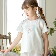 【猫ハート柄】デコレーションプリント半袖Tシャツ TAK キッズ キャサリンコテージ
