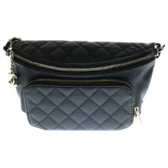 CHANEL (シャネル) マトラッセ ウエストポーチ ボディバッグ ブラック キャビアスキン ゴールド金具