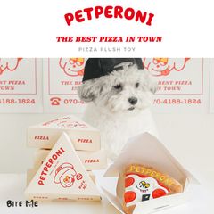 【BITE ME】ピザトイ【犬用おもちゃ 犬のおもちゃ 韓国ブランド オモチャ ぬいぐるみ おもしろ 音 玩具 おすすめ ピザ キャラクター 箱付き 人気 韓国 海外】【犬 おもちゃ かわいい バイトミー】