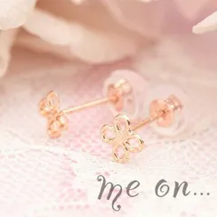 me on...ピアス レディース K10ピンクゴールド職人が編みこんだ幸せのシンボル ミル加工四つ葉のクローバープチピアス メール便送料無料 プレゼント 秋冬 大人気