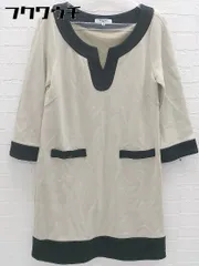 ◇ NATURAL BEAUTY BASIC 長袖 ミニ ワンピース サイズM ベージュ系 ブラック レディース 【中古】 【1103080009068】