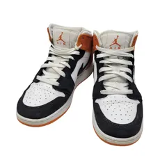 【中古品】NIKE AIR JORDAN 1 MID SE GS DQ8390-100 ナイキ スニーカー サイズ：24.5cm カラー：WHITE/BLACK-STARFISH-VIVID GREEN レディース 【166-250331-as-27-izu】