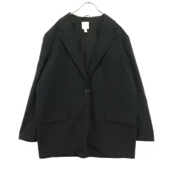 美品 H&M エイチアンドエム 長袖 テーラードジャケット M ブラック 胸ポケット メンズ 古着