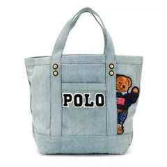 【レア】ポロラルフローレン デニム トート ハンドバッグ　ポロベア Polo ベア デニム ミディアム トート（トートバッグ）｜POLO