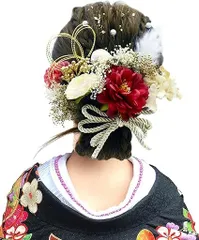 【在庫処分】[BRIHADOS] ドライフラワー の髪飾り成人式 青 造花飾り 水引 紐 和玉 かすみ草 金箔 人気 和服 着物 振袖 袴 花 浴衣 成人式 七五三 結納 卒業式 入学式 結婚式