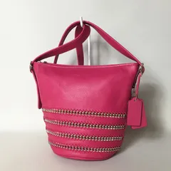 2510-55｜極美品｜コーチ ショルダーバッグ レザー ピンク チェーン