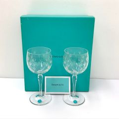 長期保管未使用品 TIFFANY&Co.ティファニー ワイングラス ペア グラス フローレット ※外箱ダメージ有