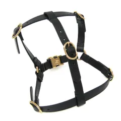 グッチ(Gucci) インターロッキングG ペットハーネス Mサイズ 692963 犬 胴輪 レザー ブラック