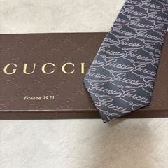 美品 GUCCI グッチ シルク 100％ グレー 総柄 254-725