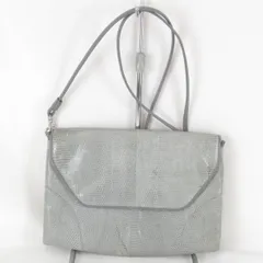 『USED』 ショルダー 2WAYバッグ ショルダーバッグ リザード グリーングレー ねずみ色 サコッシュ【中古】 USED』 ショルダー 2WAYバッグ ショルダーバッグ リザード グリーン
