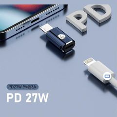 訳ありLightning-USB タイプＣメス 充電、データ アダプタ 27W オスーメス 3cm Type Cを持つiPhone 15/15 Plus/Pro /Pro Max/Pro 11/12.9/Air4/5/iPad 10対応 ストラップ孔あり 銀