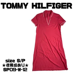★使用感あり★TOMMY HILFIGER 半袖ワンピース 綿94%、ポリウレタン6% ピンク 送料無料 古着