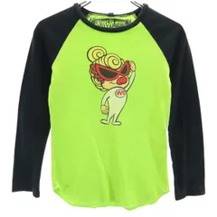 HYSTERIC MINI ヒステリックミニ 日本製 長袖 Tシャツ 130 ネオングリーン キッズ 古着