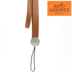 HERMES エルメス メモ帳 メモホルダー ネックストラップ バッグチャーム HERMES エルメス ネックストラップ付 メモ帳 ブルー系【中古