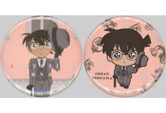 【中古】バッジ・ビンズ 江戸川コナン 缶バッジセット(2個セット) 「セガ ラッキーくじ 名探偵コナン Vintage Look」 J賞