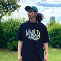LEFLAH smile kill モックネックTシャツ (BLACK) 半袖 T-SHIRTS TEE TS