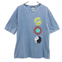 ZARA ザラ SMILEY スマイリー コラボ 半袖 Tシャツ S ネイビー系 レディース 古着