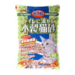 【迅速発送】FineCat トイレに流せる木製猫砂 無香料（香料無添加タイプ）6L