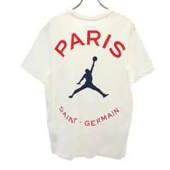 AIR JORDAN エアジョーダン バックプリント ジャンプマン PARIS SAINT-GERMAIN 半袖 Tシャツ L ホワイト ナイキ メンズ 古着