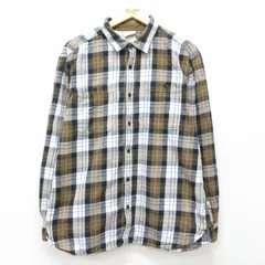 XL/古着 ノースフェイス 長袖 フランネル シャツ メンズ コットン 白他 ホワイト チェック 25mar18 中古 トップス
