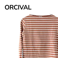 ORCIVAL オーシバル ボーダーカットソー コットン100％ フランス製 品番：930854 レディース テラコッタ サイズ：S 579OC