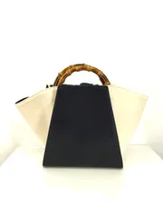 ロペ ROPE バンブーハンドルキャンバスコンビトートバック レディース FRのサムネイル