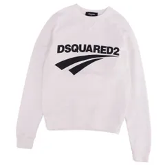 美品 ディースクエアード DSQUARED2 スウェット トレーナー 2020年 ロングスリーブ 長袖 ロゴプリント トップス メンズ S ホワイト