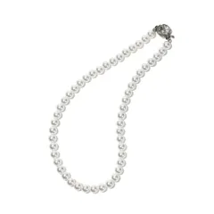 CRANES COLLECTION クレインズコレクション 選べる3カラー 貝パール ネックレス 日本製 天然 高級 真珠 8mm珠 冠婚葬祭 フォーマル ケース お手入れクロス 付