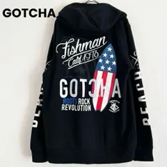 GOTCHA　ガッチャ　長袖パーカー　プリント　ブラック　派手柄　USA　M