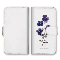 シンプルスマホ3 509SH  ケース 手帳型  スマホケース 携帯ケース 花 押し花 (プリント) ドライフラワー パンジー すみれ 韓国 春 おしゃれ シンプル ホワイト 白 カラー03