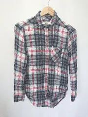 ◇ Θ AMERICAN EAGLE OUTFITTERS アメリカンイーグル チェック 長袖 シャツ サイズXS グレー マルチ レディース E  【1409250034961】
