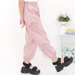 Bee 【♪クーポン利用で20％OFF♪】カーゴパンツ◇ピンク×2リボン◇子供服 キッズ ガールズ 女の子 男の子 ダンス 春 夏 秋 冬 100 110 120 130 140 150 160 170