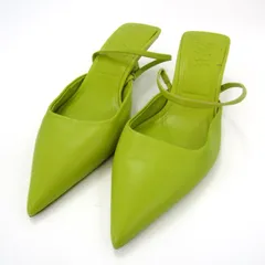 ザラ ミュール ポインテッドトゥ サンダル 靴 レディース 36サイズ 黄緑 ZARA 【中古】