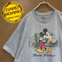 US古着 ミッキーマウスMICKEY MOUSE クラシカルイラスト ビッグサイズ半袖tシャツ灰色２XL