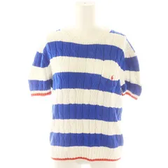 ポロ バイ ラルフローレン Polo by Ralph Lauren ボーダー ケーブル半袖ニット カットソー M 白 青 赤 /MI ■OS