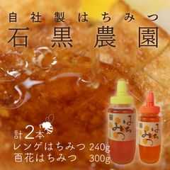 レンゲはちみつ 1本 240g 百花はちみつ 1本 300g トンガリ容器入り　岡山県瀬戸内市産