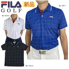 【新品・未使用】M・L・LLサイズ フィラゴルフメンズ 半袖ポロシャツ 大きいサイズ 740606 ウインドーペインPT半袖シャツ 吸汗速乾 UVケア ゴルフウェア スポーツウェア FILA GOLF