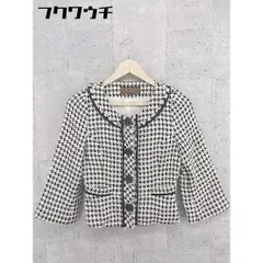 ◇ BALLSEY ボールジィ TOMORROWLAND ツイード ノーカラー ジャケット サイズ38 アイボリー ブラック レディース 【1002801753238】